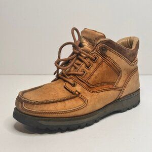 Rockport Mens 6.5W Tan Leather Hiking Boots Made In Portugal